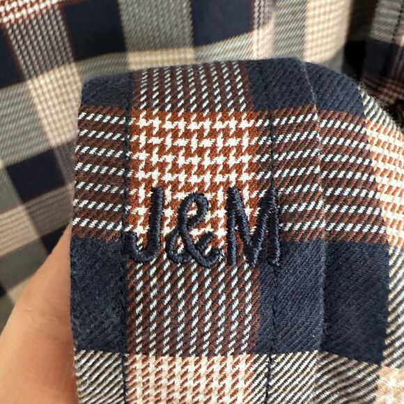 Johnston & Murphy Plaid Button Down Shirt Long Sleeve Cotton Mens XL - Picture 8 of 14